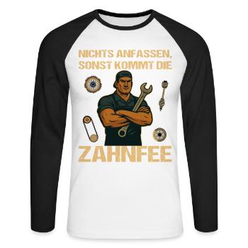 Automotive mechanic screwdriver - Unisex Long Sleeve Baseball T-Shirt - white/black - Front - Nik (191cm)