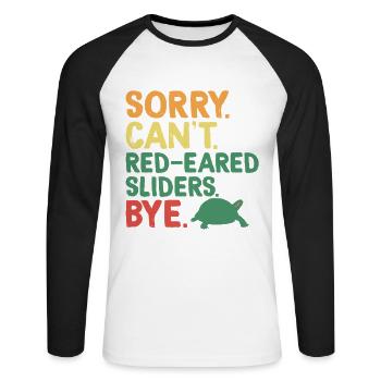 Red-eared Turtle - Unisex Long Sleeve Baseball T-Shirt - white/black - Front - Nik (191cm)