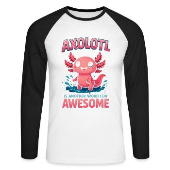 Axolotl - Unisex Long Sleeve Baseball T-Shirt - white/black - Front - Nik (191cm)