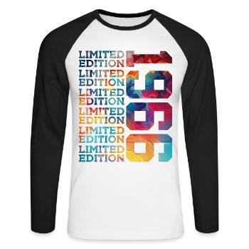 ÉDITION LIMITÉE 1966 60 ANS 60E ANNIVERSAIRE - T-shirt baseball manches longues Homme - blanc/noir - Devant - Nik (191cm)