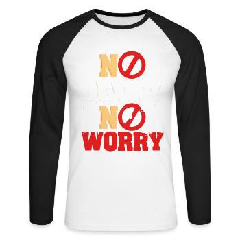 Laktoseintoleranz No Dairy No Worry - Unisex Baseballshirt langarm - Weiß/Schwarz - Vorne - Nik (191cm)
