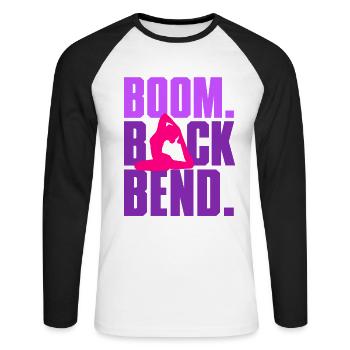 Contorsionniste Contorsion Boom Back Bend - T-shirt baseball manches longues Homme - blanc/noir - Devant - Nik (191cm)