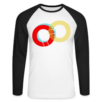 o Conception de lettrage - T-shirt baseball manches longues Homme - blanc/noir - Devant - Nik (191cm)