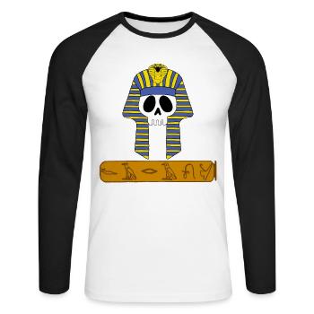 Pharaoh's Skull - Unisex Long Sleeve Baseball T-Shirt - white/black - Front - Nik (191cm)
