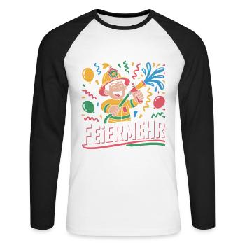 Celebration more party fire brigade - Unisex Long Sleeve Baseball T-Shirt - white/black - Front - Nik (191cm)