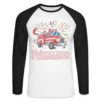 Chemise de pompier Celebrationmore – Funny Party Design - T-shirt baseball manches longues Homme - blanc/noir - Devant - Nik (191cm)