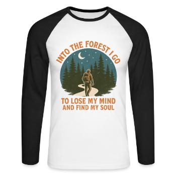 Randonnée Randonneurs Forêt - T-shirt baseball manches longues Homme - blanc/noir - Devant - Nik (191cm)