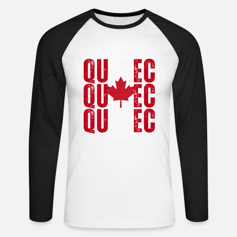Quebec, Kanada, ich liebe Quebec - Unisex Baseballshirt langarm - Weiß/Schwarz