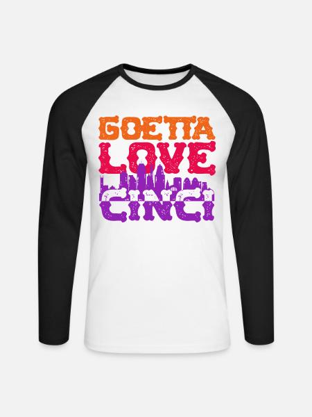 Goetta Love Cinci Wurst - Unisex Baseballshirt langarm - Weiß/Schwarz