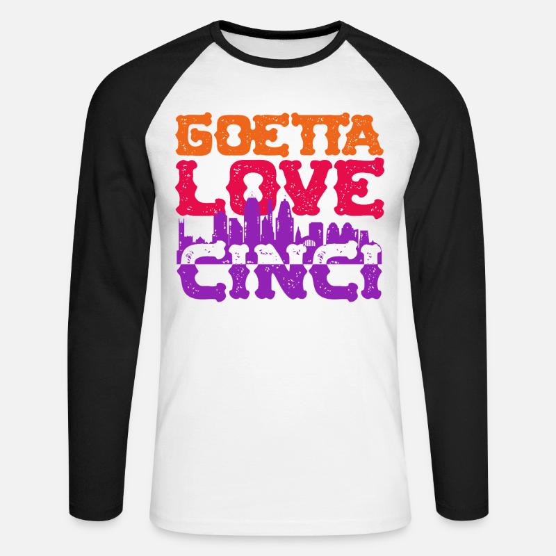 Goetta Love Cinci Wurst - Unisex Baseballshirt langarm - Weiß/Schwarz