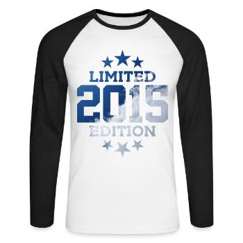 ÉDITION LIMITÉE 2015 11E ANNIVERSAIRE - T-shirt baseball manches longues Homme - blanc/noir - Devant - Nik (191cm)