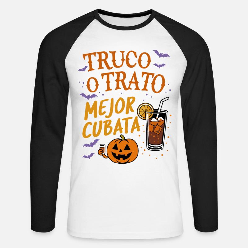 Süßes oder Saures Beste Cubata - Unisex Baseballshirt langarm - Weiß/Schwarz