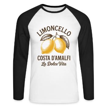 Limoncello Costa d’Amalfi La Dolce Vita - T-shirt baseball manches longues Homme - blanc/noir - Devant - Nik (191cm)