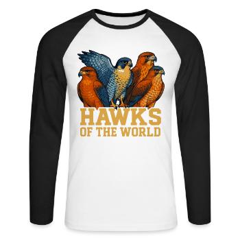 Hawks Of The World Falconry Birds Watching - Unisex Long Sleeve Baseball T-Shirt - white/black - Front - Nik (191cm)