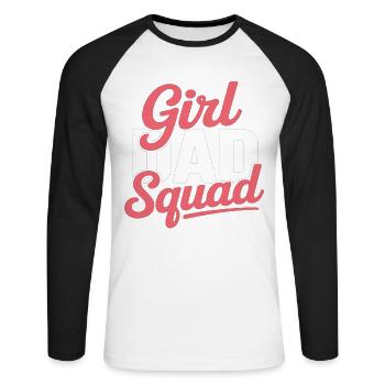 Girl Dad Squad - Chemise Père Fille Look Ras du Cou - T-shirt baseball manches longues Homme - blanc/noir - Devant - Nik (191cm)