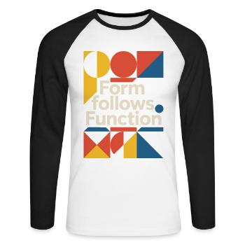 Bauhaus Architecture Architecte - T-shirt baseball manches longues Homme - blanc/noir - Devant - Nik (191cm)