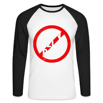 Tierschutz NEIN ZU PELZ Tierwohl Lustiges - Unisex Baseballshirt langarm - Weiß/Schwarz - Vorne - Nik (191cm)