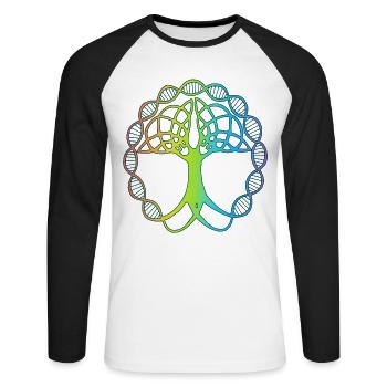 Strange multicolored tree - Unisex Long Sleeve Baseball T-Shirt - white/black - Front - Nik (191cm)