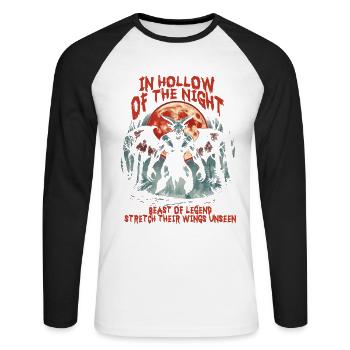 Jersey Devil Mythological Creatures - Unisex Long Sleeve Baseball T-Shirt - white/black - Front - Nik (191cm)