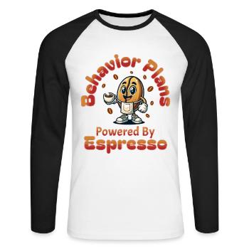 L’autisme n’est pas un trouble, c’est de la magie - T-shirt baseball manches longues Homme - blanc/noir - Devant - Nik (191cm)