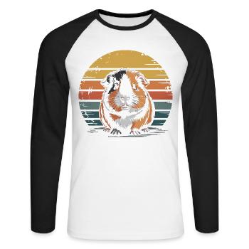 Guinea pig, sweet - Unisex Long Sleeve Baseball T-Shirt - white/black - Front - Nik (191cm)