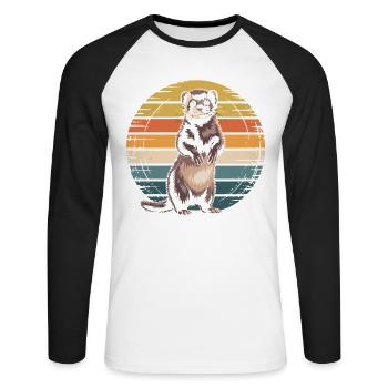 Ferret - Unisex Long Sleeve Baseball T-Shirt - white/black - Front - Nik (191cm)