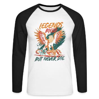 Créatures mythologiques du griffon - T-shirt baseball manches longues Homme - blanc/noir - Devant - Nik (191cm)