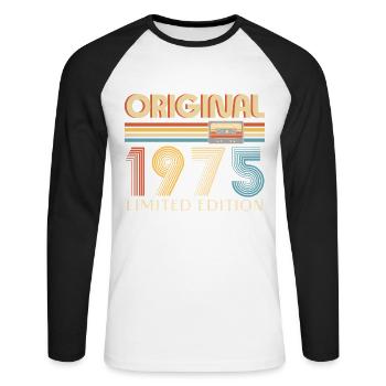 50. Geburtstag 50 Jahre Original 1975 - Unisex Long Sleeve Baseball T-Shirt - white/black - Front - Nik (191cm)
