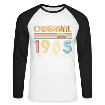 40th Birthday 40 Years Original 1985 - Unisex Long Sleeve Baseball T-Shirt - white/black - Front - Nik (191cm)