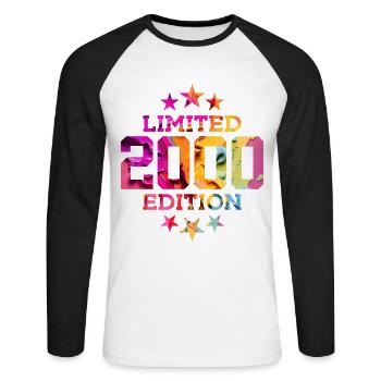 LIMITED EDITION 2000 26TH BIRTHDAY - Unisex Long Sleeve Baseball T-Shirt - white/black - Front - Nik (191cm)