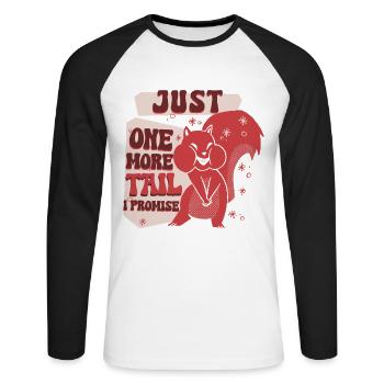 Eichhörnchenjäger Baumratte - Unisex Baseballshirt langarm - Weiß/Schwarz - Vorne - Nik (191cm)