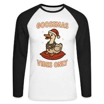 Noël Goosemas Vibes uniquement - T-shirt baseball manches longues Homme - blanc/noir - Devant - Nik (191cm)