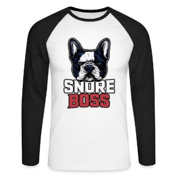Lustiges Hundemotiv für Frenchie Fans - Unisex Baseballshirt langarm - Weiß/Schwarz - Vorne - Nik (191cm)