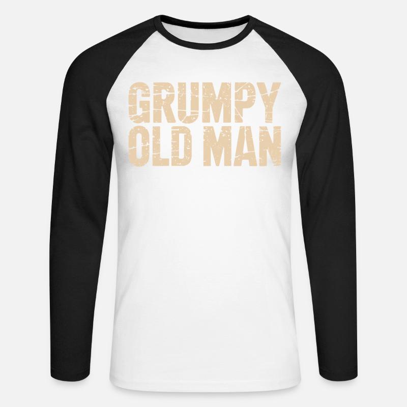 Grumpy Old Man Loading - Unisex Baseballshirt langarm - Weiß/Schwarz