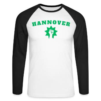 Hanover - Unisex Long Sleeve Baseball T-Shirt - white/black - Front - Nik (191cm)