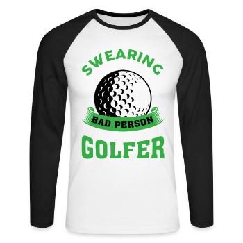gulf - Unisex Long Sleeve Baseball T-Shirt - white/black - Front - Nik (191cm)