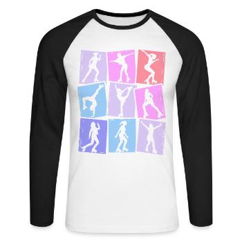 Roller Skates Roller Skates Women Kids Girls - Unisex Long Sleeve Baseball T-Shirt - white/black - Front - Nik (191cm)