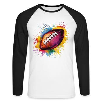 Football - Unisex Baseballshirt langarm - Weiß/Schwarz - Vorne - Nik (191cm)