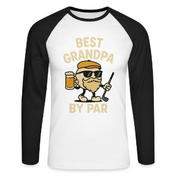 Bester Opa Nach Par Lustiger Golf Vatertagsliebhaber - Unisex Baseballshirt langarm - Weiß/Schwarz - Vorne - Nik (191cm)