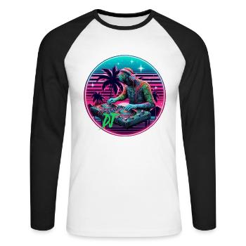 Disc jockey - Unisex Long Sleeve Baseball T-Shirt - white/black - Front - Nik (191cm)
