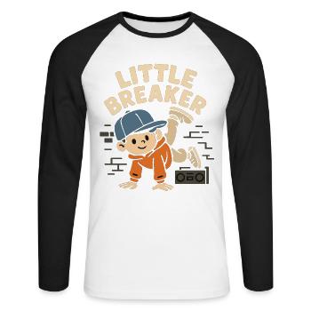 Little Breaker Kids Hip-Hop Dance - Unisex Long Sleeve Baseball T-Shirt - white/black - Front - Nik (191cm)