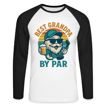 Best Grandpa By Par Funny Golf Männer Frauen Golfer - Unisex Baseballshirt langarm - Weiß/Schwarz - Vorne - Nik (191cm)