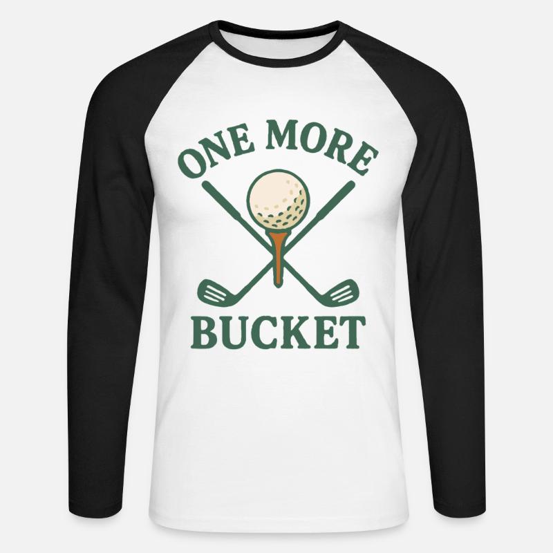 Ein weiterer Eimer Golfschläger Fun Design - Unisex Baseballshirt langarm - Weiß/Schwarz