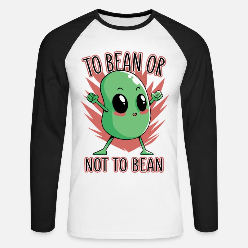 Bohne oder nicht Bohne - Unisex Baseballshirt langarm - Weiß/Schwarz