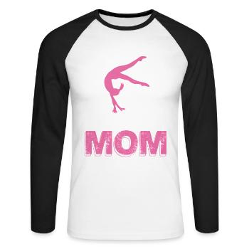 Gymnastics Mom Silhouette - Unisex Baseballshirt langarm - Weiß/Schwarz - Vorne - Nik (191cm)
