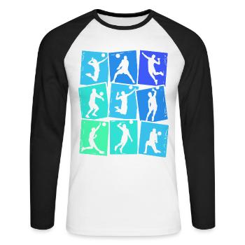 Volley-ball Volley-ball Hommes Enfants Garçons - T-shirt baseball manches longues Homme - blanc/noir - Devant - Nik (191cm)
