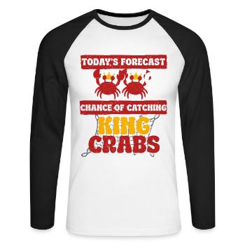 Alaska King Crab - Unisex Long Sleeve Baseball T-Shirt - white/black - Front - Nik (191cm)