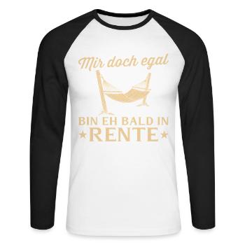 Hamac de retraite - Bientôt à la retraite - T-shirt baseball manches longues Homme - blanc/noir - Devant - Nik (191cm)