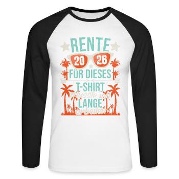 Pension 2026 Pension de retraite des retraités Adieu - T-shirt baseball manches longues Homme - blanc/noir - Devant - Nik (191cm)