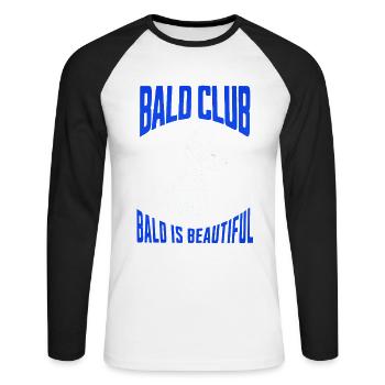 Kahl ist wunderschön Sphynx Katze Haarloser Club - Unisex Baseballshirt langarm - Weiß/Schwarz - Vorne - Nik (191cm)